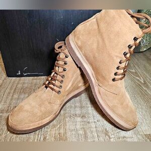 Jenni Kayne Camel Suede Lace-Up Booties